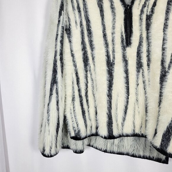 Anthropologie Women's Cindy Eyelash Half Zip Pullover Fuzzy Sweater Size S - Picture 5 of 15